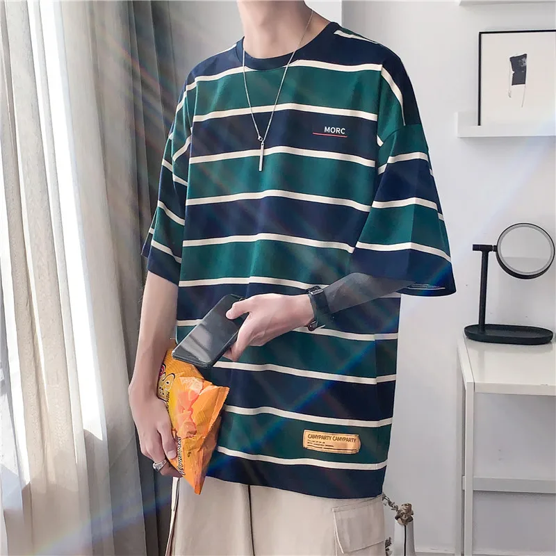 Новинка лета 2022 Лидер продаж крутая полосатая Мужская футболка модная