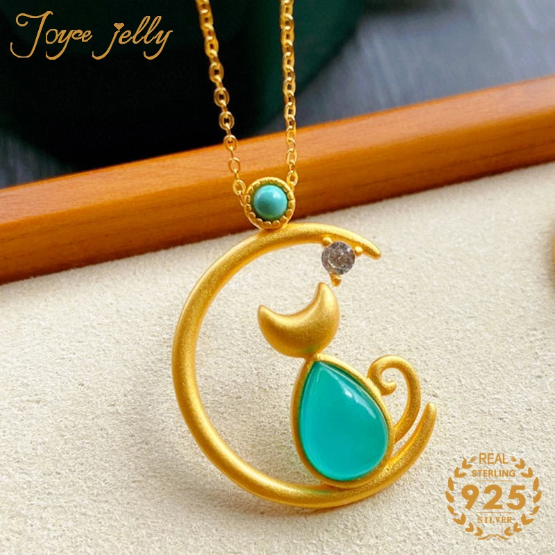 JoyceJelly Мода 925 стерлингового серебра женское ожерелье для кошек с драгоценными камнями женщин ювелирные