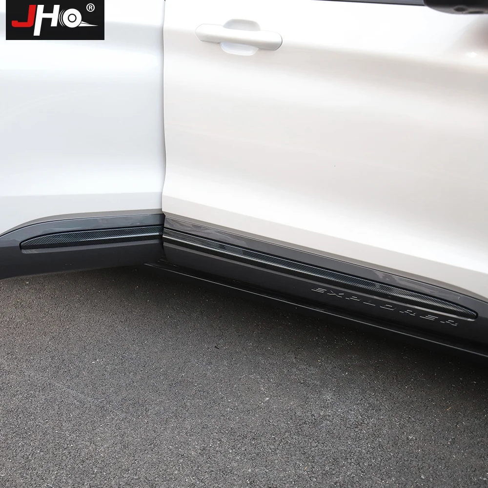 

JHO ABS Carbon Grain Car Lower Side Door Body Overlay Cover Trim For Ford Explorer 2020 XLT Limited Platinum ST Accessories