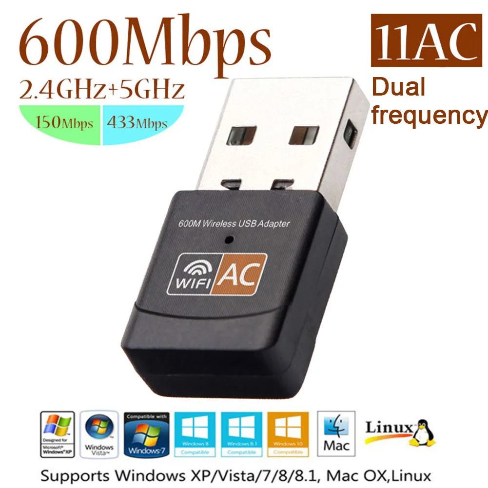 Беспроводной wifi Встроенный антенный адаптер веб-серфинг USB Dongle сеть 600 Мбит/с |