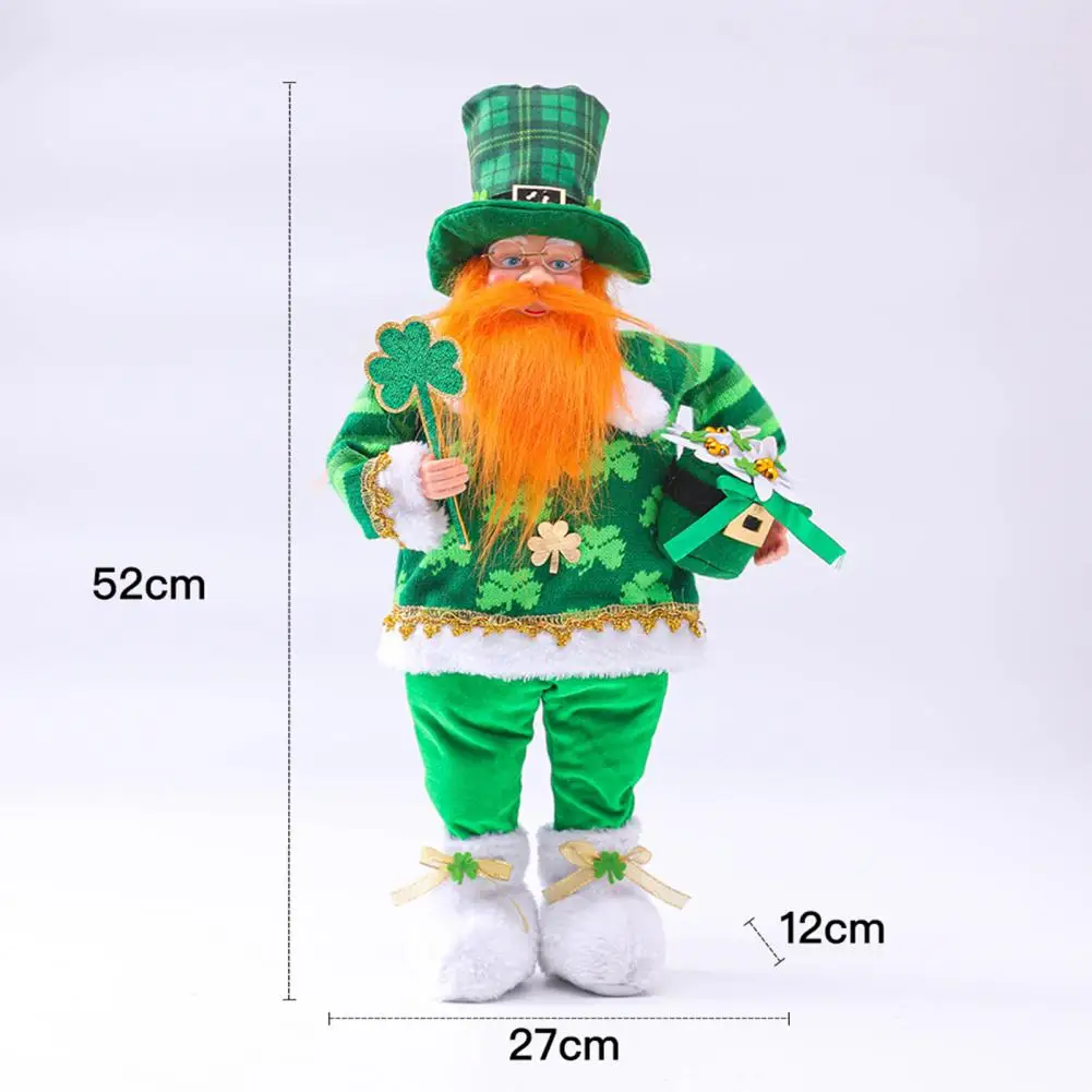 

Plush Doll Green Hat Beard Old Man Decor Ornament Flannel Stuffed Toy for Desktop Hat Beard Old Man Decor Flannel Stuffed Toy