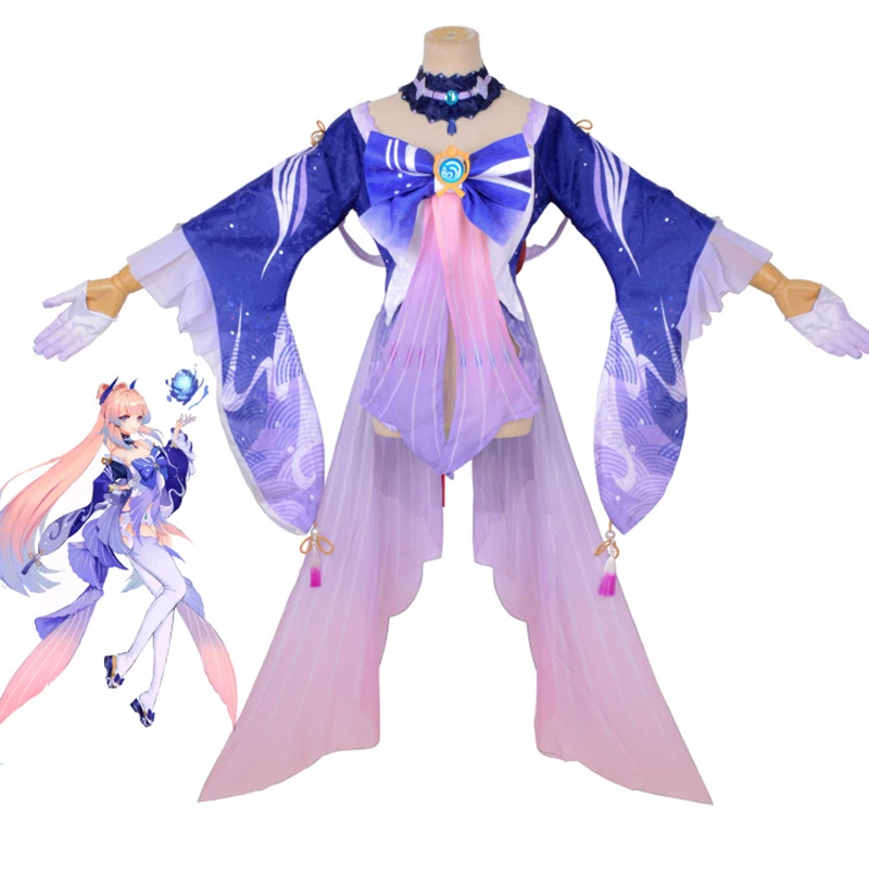 

Game Genshin Impact Kokomi Cosplay Costume Sangonomiya Kokomi Sexy Women Halloween Party Fancy Dress Outfit Full Set