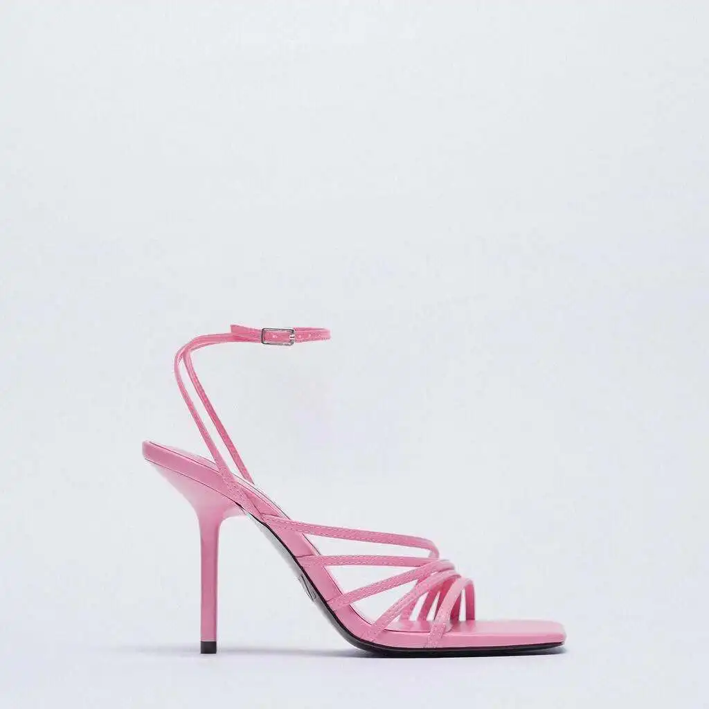 

Sexy Women's Sandals Summer New Fashion Square Toe Strap Temperament High Heels