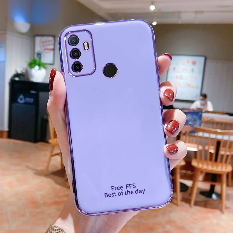 Luxury Silicone Case For Oppo A53 phone Case For oppo a53s Cover Shockproof Fundas Stand Holder Cases oppo a32 A53 A53s 2020