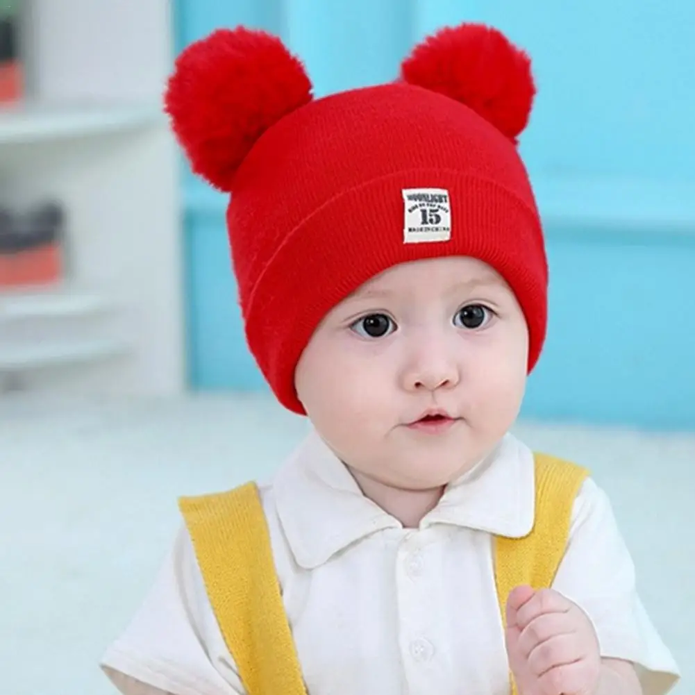 6 Colors Baby Wool Hat Cute Children's Thick Warm Earmuff Winter Knit Infant Toddler Cap Kids Cotton Hats Spot Item | Детская одежда
