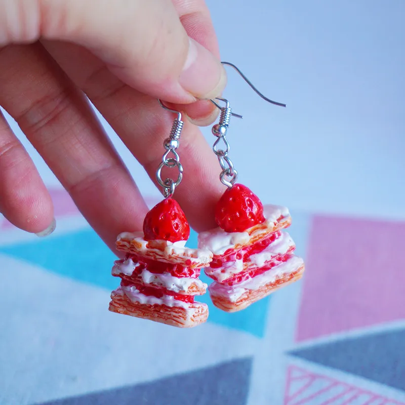 

Sweet Cake Earrings Dangle Earrings For Woman Lady Creative Jewelry Accessories
