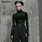 Женская Сетчатая футболка в стиле Панк RAVE, готические повседневные обтягивающие сексуальные Клубные женские топы