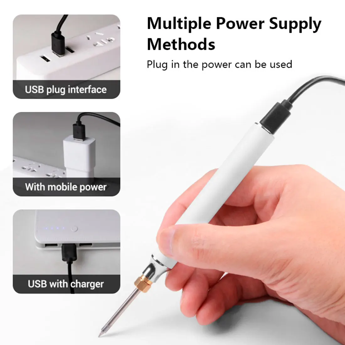 

USB Charging Soldering Iron 5V 8W Adjustable Temperature Electric Soldering Iron Kit with Soldering Stand Soldering
