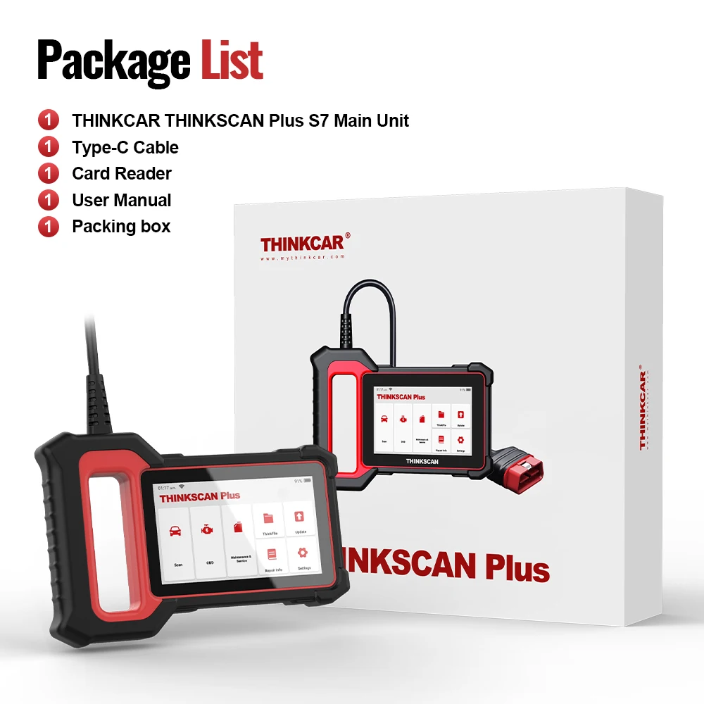 Сканер THINKCAR ThinkScan Plus S2/S4/S7 OBD2 диагностический прибор для автомобиля ABS/SRS/ECM/TCM/BCM