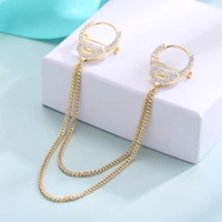 punk zircon handcuffs brooches for women retro new copper tassel brooch pins hiphop party fashion clothing jewelry 2020