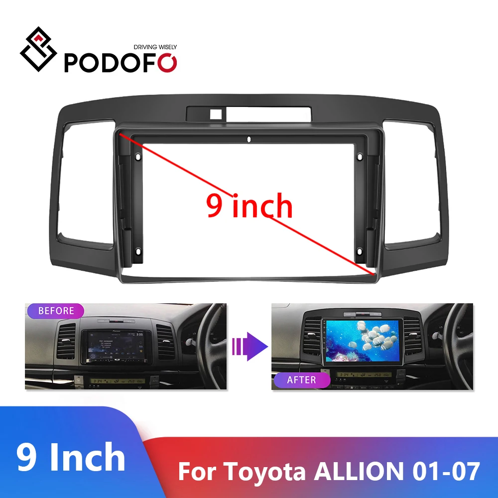Рамка для автомобиля Podofo радиоприемник 9 дюймов с рамкой Toyota выбратель 01 02 03 04 05 06
