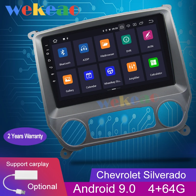 Автомагнитола Wekeao для Chevrolet Silverado GMC 9 дюймов 1 Din Android 0 GPS-навигация автомобильный