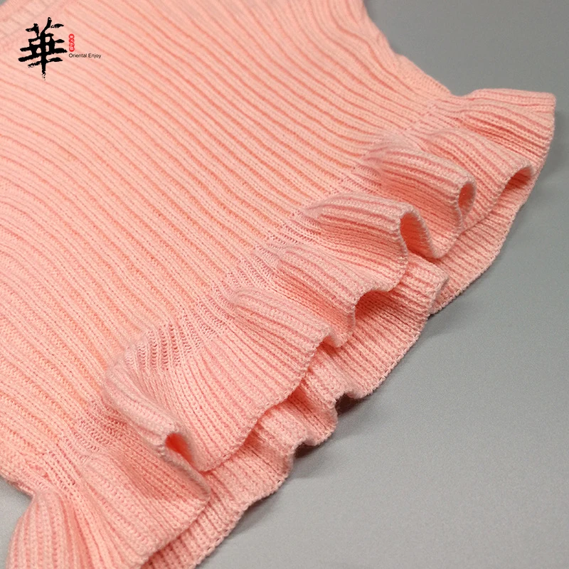 Кроп-топ женский розовый пуловер джемперы милые топы укороченный свитер с