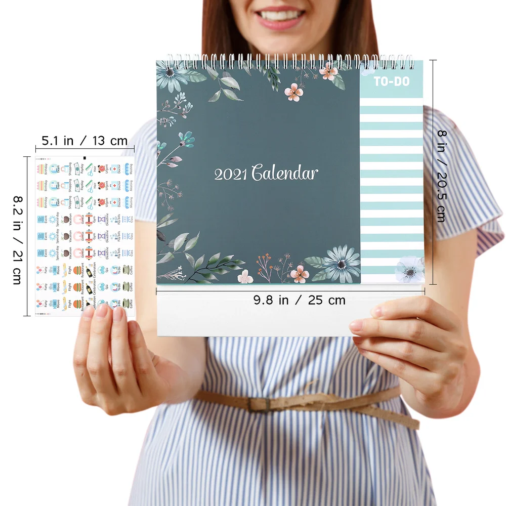

STOBOK 2021 Desk Calendar 12 Months Standing Calendar Runs from January 2021 to 2021 Daily Planner 2021 Full Year Calendar Bonus