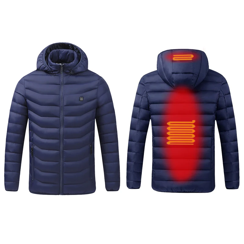 Men Intellige Heated Jacket USB Winter Outdoor Electric Heating Jackets Warm Sprots Thermal Coat Clothing Heatable Cotton Jacket