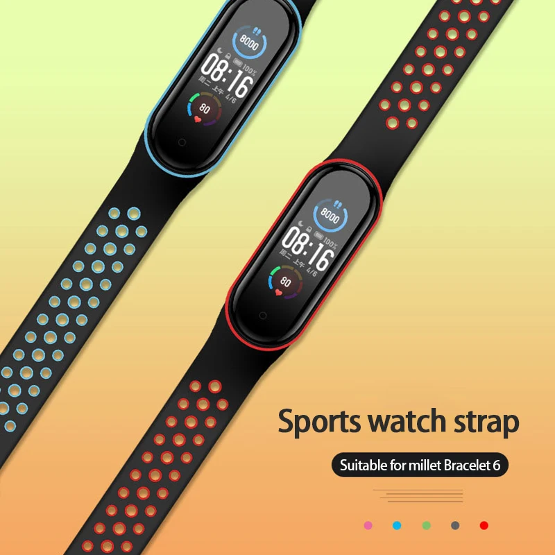 

Strap For Xiaomi Mi Band 6 Silicone Wristband Bracelet Replacement For Xiaomi Band 6 MiBand 6 Wrist Color Dual Color Soft Strap