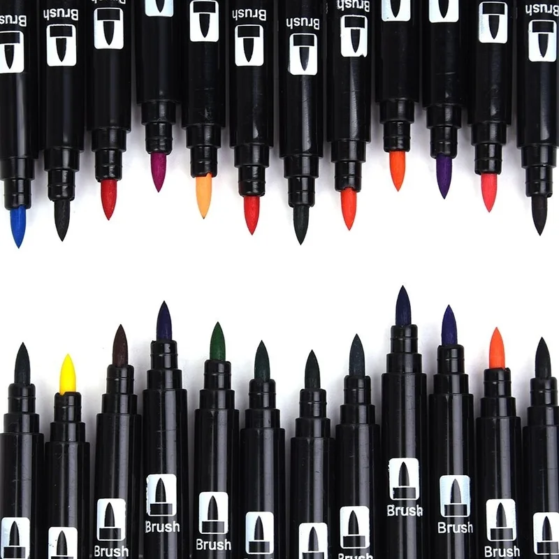 100 цветов набор маркерных ручек с двумя кончиками художественные маркеры мелкий