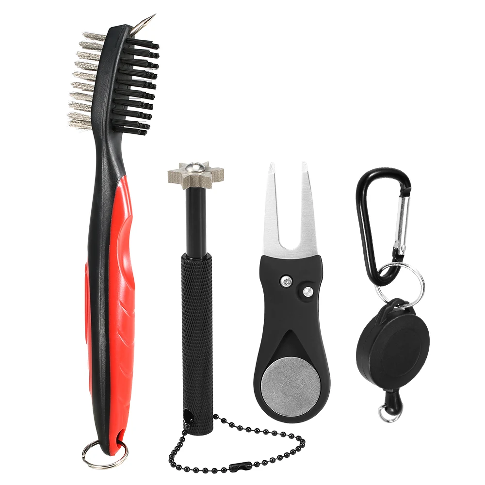 3 шт. набор инструментов для чистки клюшек гольфа точилка щётка Divot инструмент