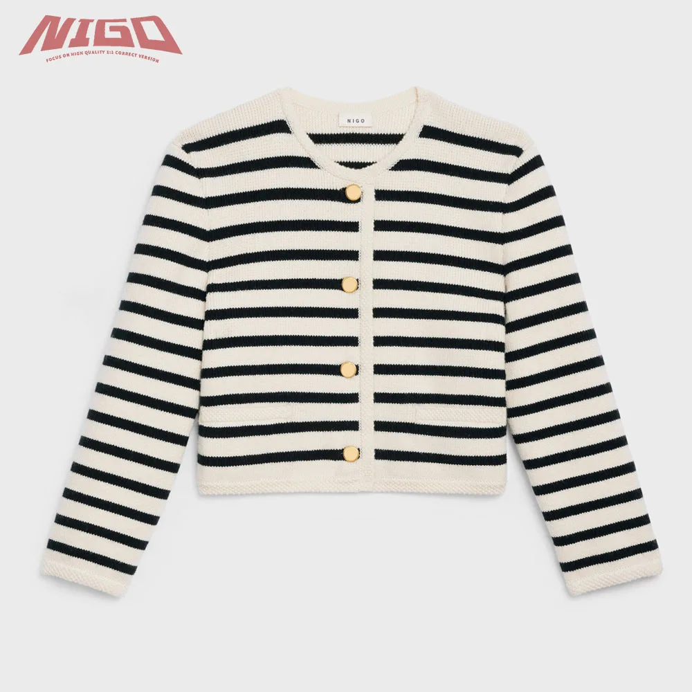 

NIGO Ms 21ss Women's Autumn And Winter Wool Knitted Jacket Coat #nigo55393
