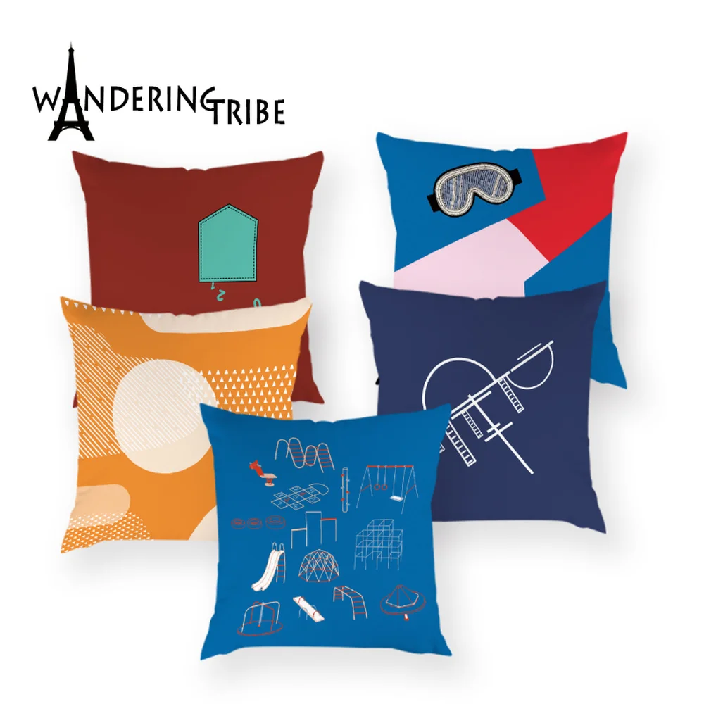 

Cartoon Letter Cushion Cover 45X45Cm for Decorative Cushions for Sofa Pillows Cover Colorful Nordic Decoration Home Throw Pillow