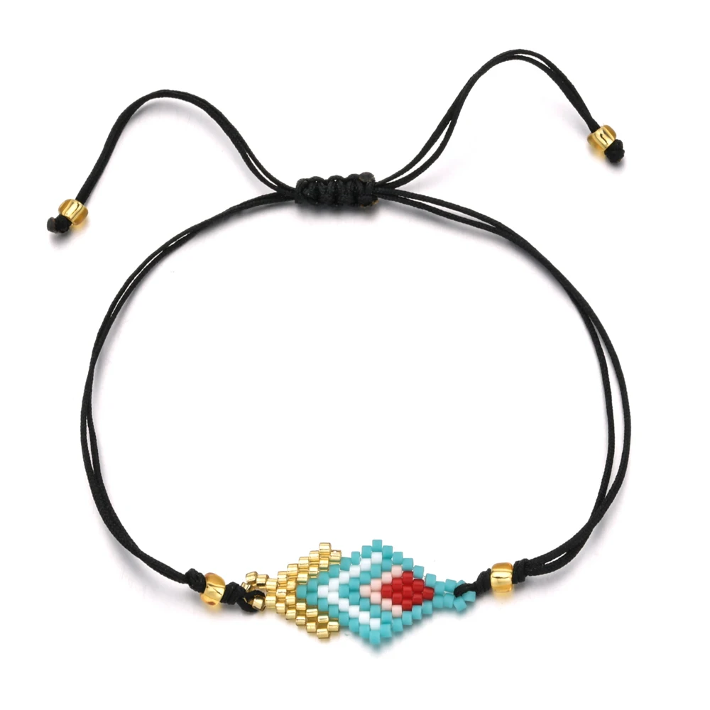 A14 Diy тканая веревка Miyuki браслет из бисера Boho Санта Клаус браслет с лосем простой ручной работы браслет дружбы для женщин Подарки - Окраска металла: A14