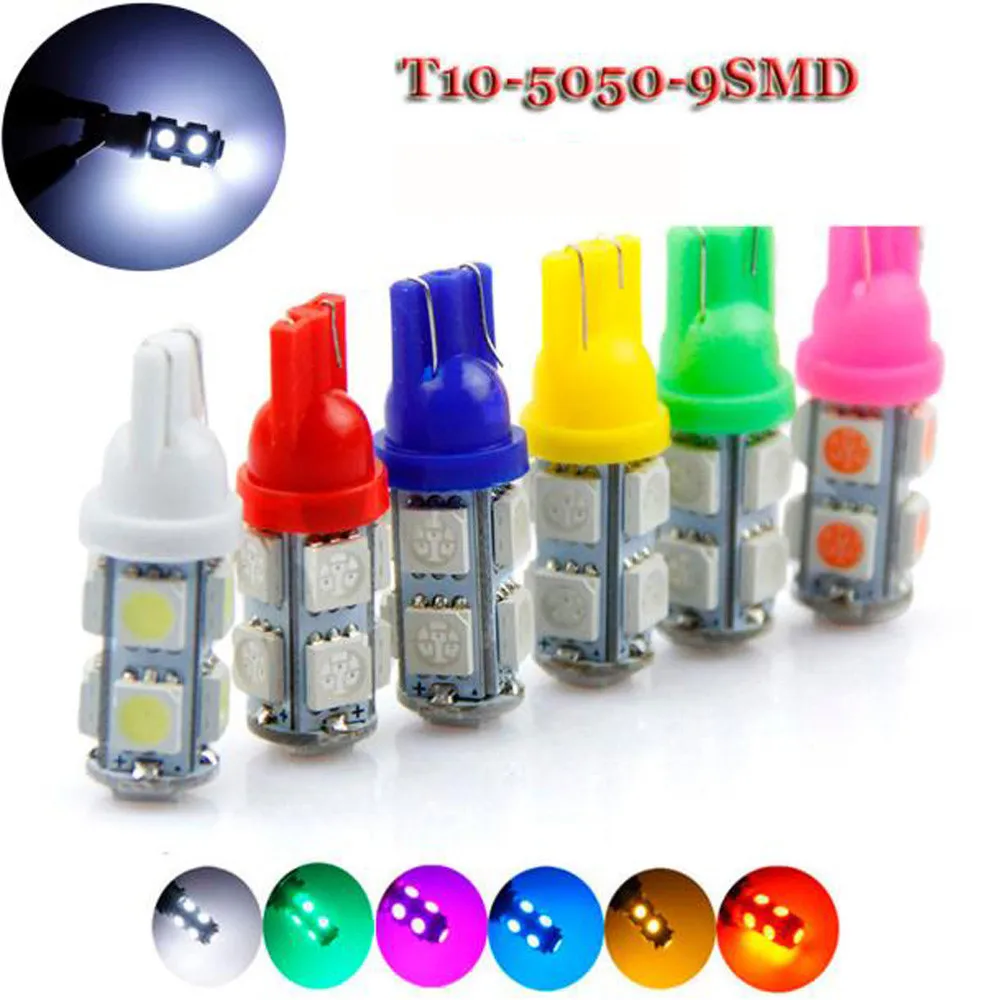 

Прямая продажа от производителя T10 5050 9SMD светодиодная широкая лампа приборная лампа подсветка номерного знака W5w лампа светодиодные лампы д...
