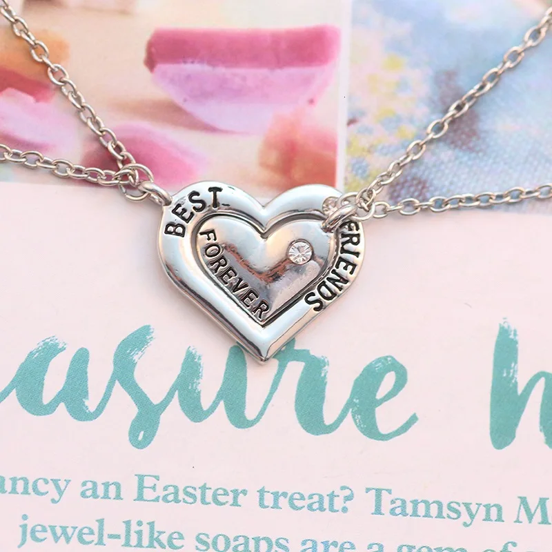 Ожерелье с двумя сердечками для лучших друзей навсегда ожерелье чокер