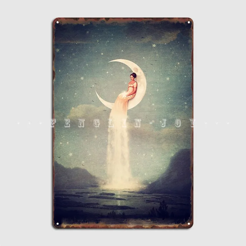 

Лунная река леди плакат металлическая табличка клувечерние НКА индивидуальные тарелки для вечеринки жестяные знаки плакаты