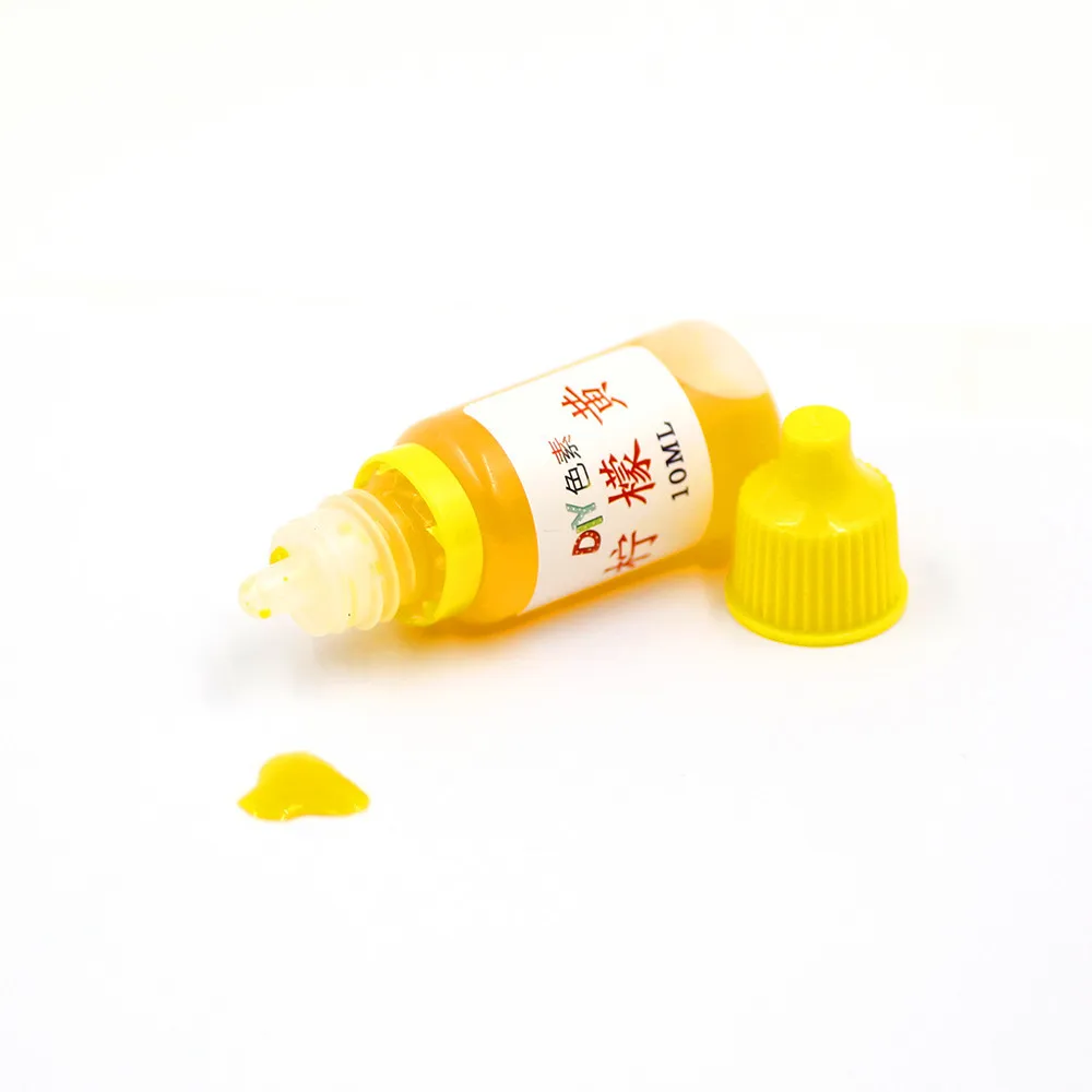 Yellow 10 мл слизи амулеты плайтесто красящий пигмент пена резина Кристалл грязи поставка Полимерная глина пушистый слизи вкус жидкая добавка клей - Цвет: Yellow