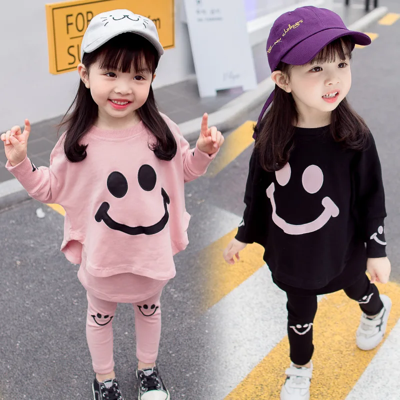 

Girls Suits Sweatshirts +Pants 2021 Kids Spring Autumn Teenagers Cotton Tracksuits Outfits Children Clothing Sets Jogging Suit