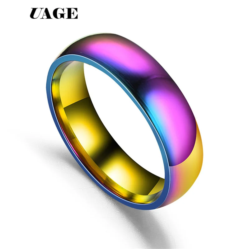 UAGE женское и мужское кольцо из полированной нержавеющей стали бижутерия для