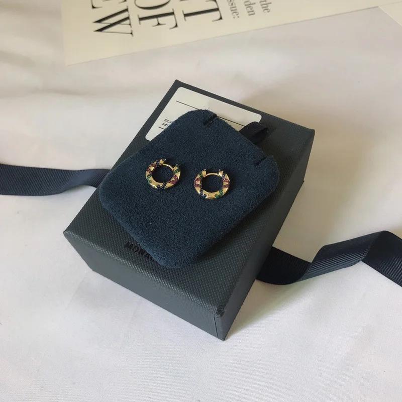 Модный шарм копия 1:1 желтый маленький разноцветный обруч серьги женские