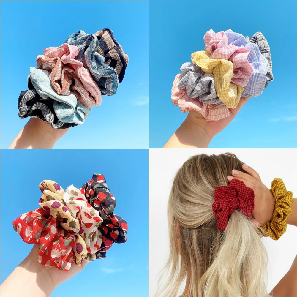 Модные резинки в виде вишни для девочек милые полосатые эластичные волос клетку