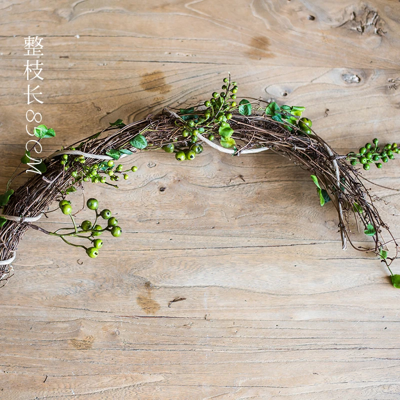 85cm length Rattan garland artificial plants leaves berry red peas branches wedding celebration christmas decoration