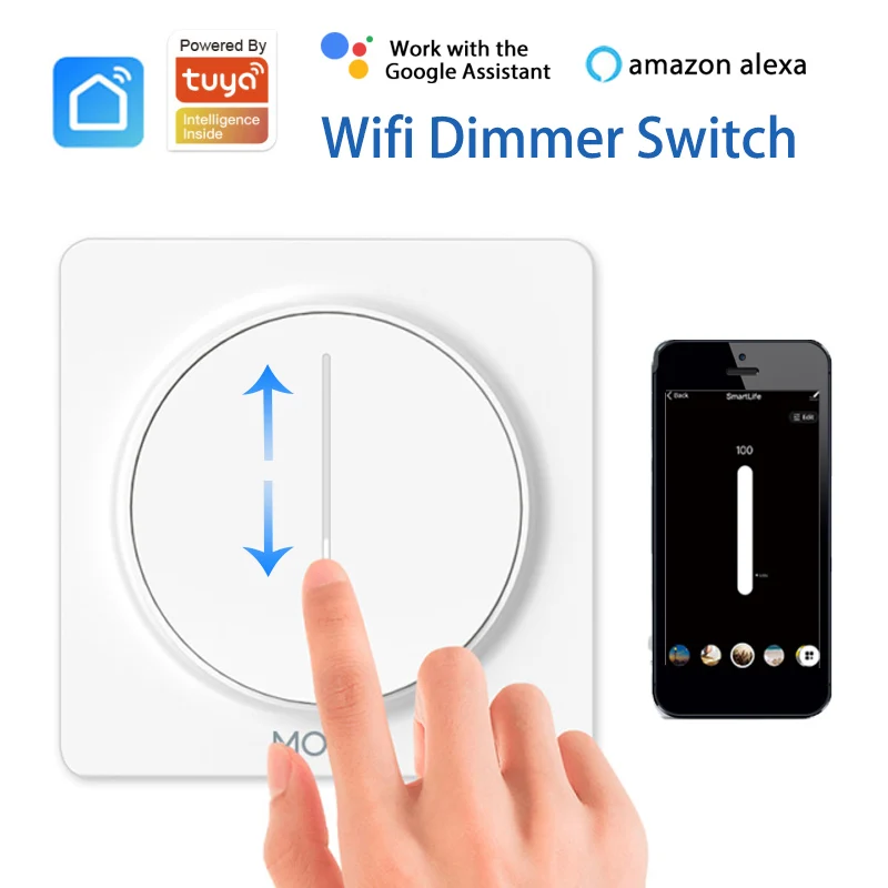 

WiFi Touch Light Dimmer Switch 100-240V Smart Life/Tuya APP Smart Home Remote Control Work With Alexa Google Home Assiatant