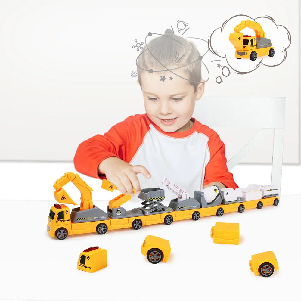 8 in 1diy инженерный автомобиль игрушка сборка и разборка лестница цемент грузовик
