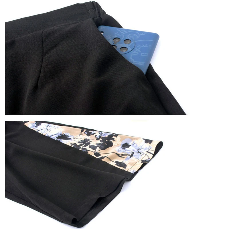 

Classy women summer Chiffon two piece Fashion Print O-Neck short sleeves Pullover top+ Wide Leg Pants Casual plus size sets