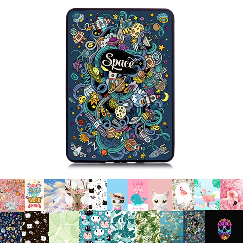 Мягкий с рисунком из ТПУ чехол для всех-Новый kindle 2019 10th 6 дюймов со встроенным