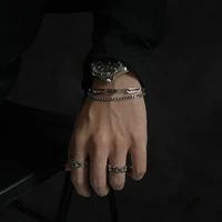 2021 new trendy cuban chain men bracelet adjustable classic stainless steel chain bracelet for men women jewelry gift