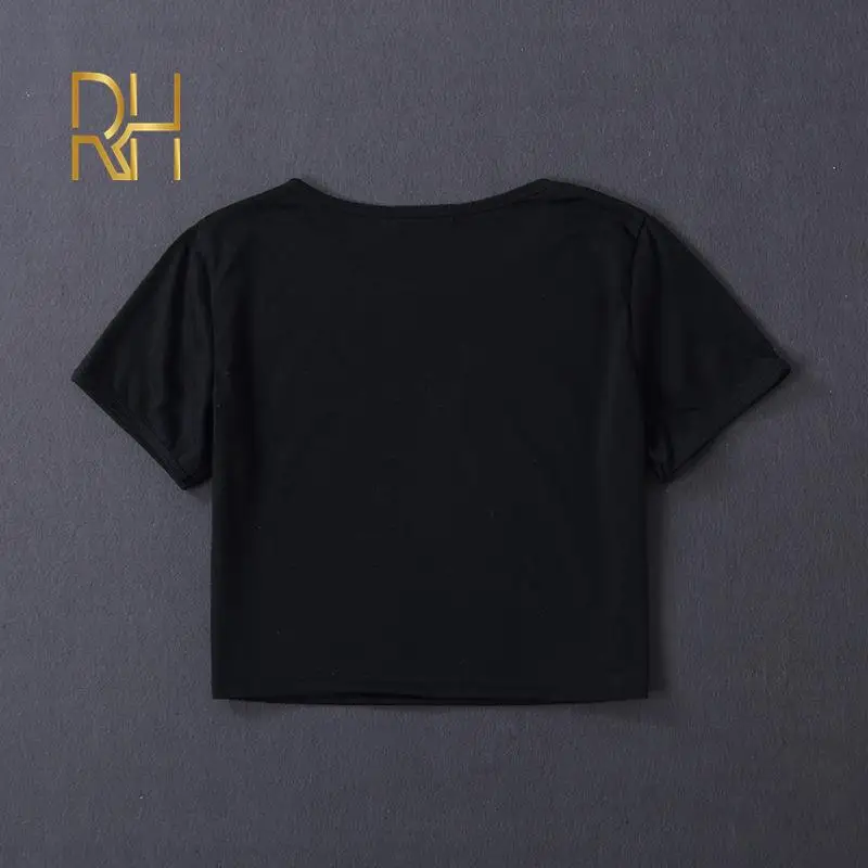 Кроп топ с милым принтом инопланетянина новинка летняя женская футболка круглым