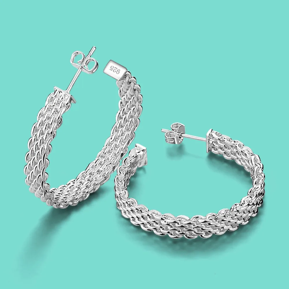 

Женские массивные серьги-кольца из серебра 925 пробы