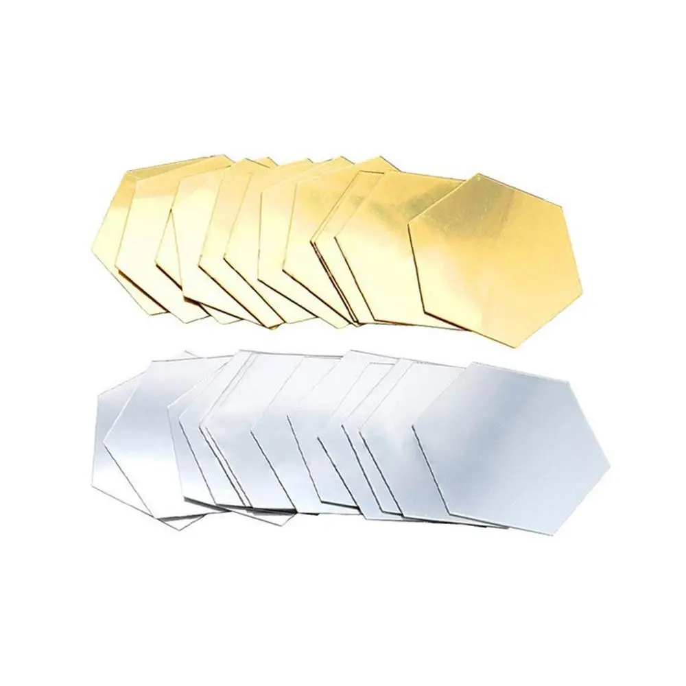 12 шт./компл. 3D шестигранный акриловый зеркальный настенный стикер s DIY