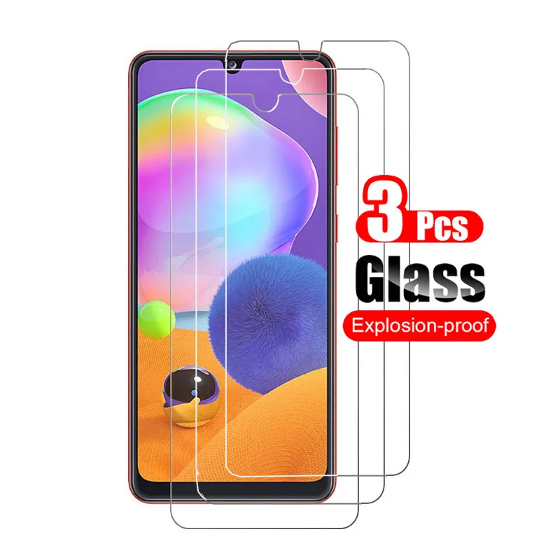 

3pcs for samsung galaxy a31 tempered glass screen protector on for samsun galaxy a31 film toughened glass 9h saver hd