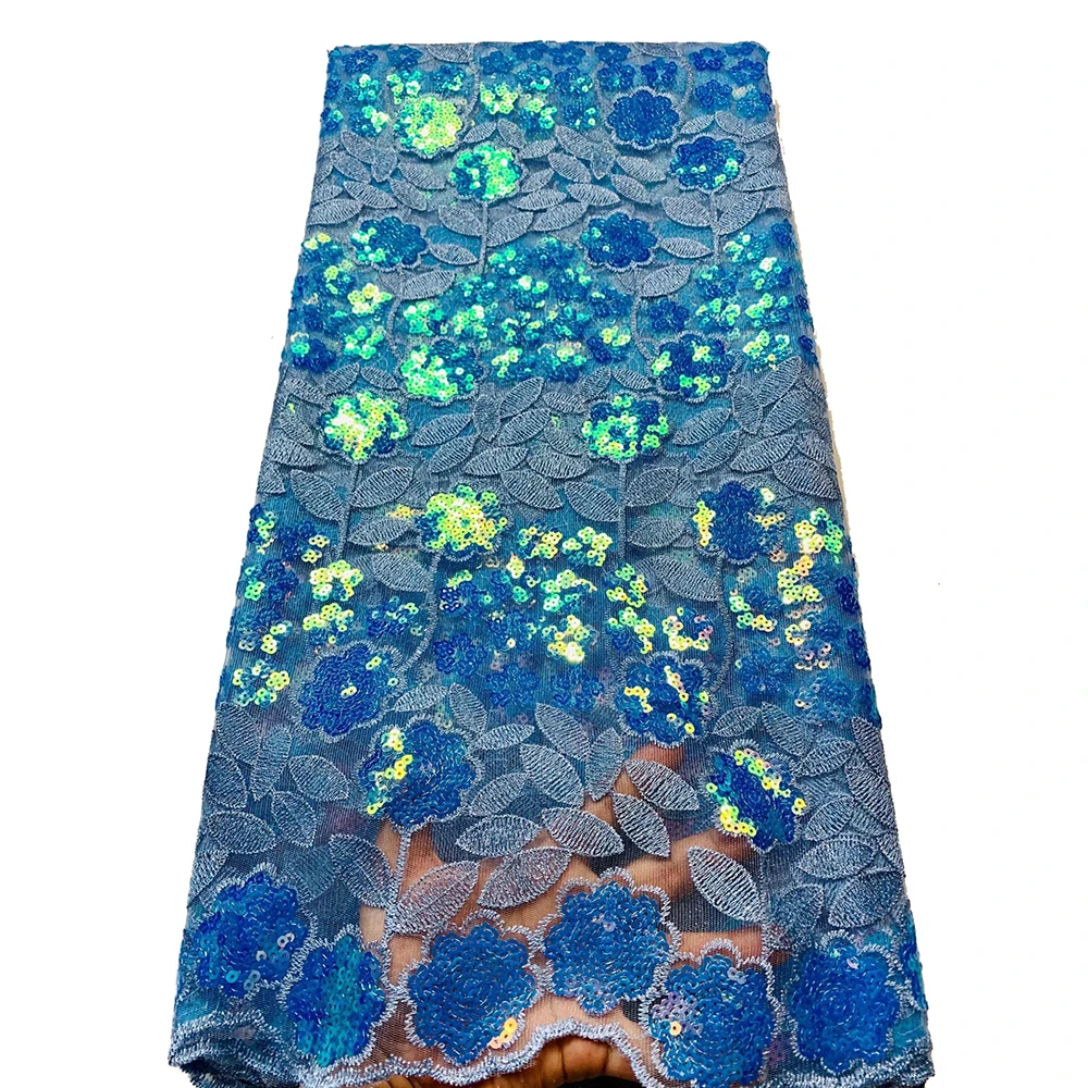 

Sinya 2022 African Lace Fabric High Quality Sequence French Net Glitter Mesh Tulle Embroidery Sequins DIY Dress Sewing Textiles