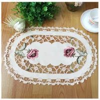 hot embroidery table place mat pad cloth wedding placemat lace satin dining doily pan cup mug drink coaster kitchen tableware