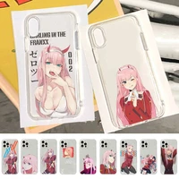 zero two darling in the franxx phone case for iphone 13 11 12 pro xs max 8 7 6 6s plus x 5s se 2020 xr case