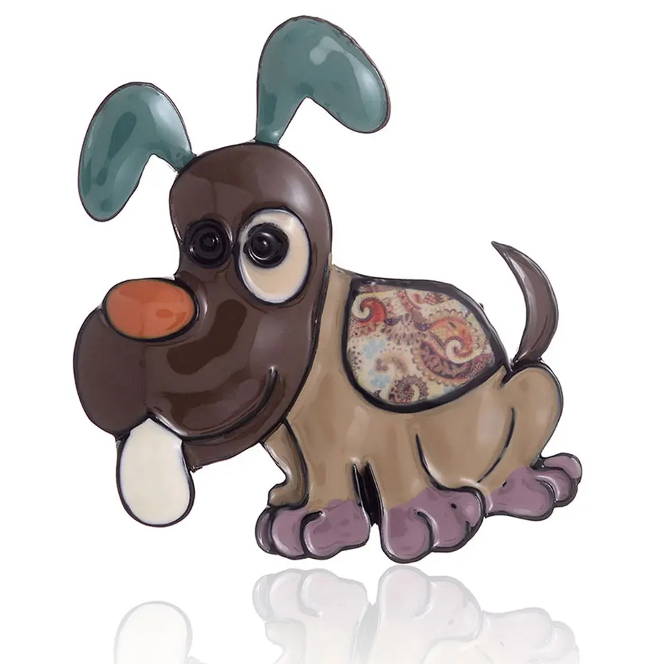 Классические эмалированные Броши Cring Coco в форме собаки булавки для детей