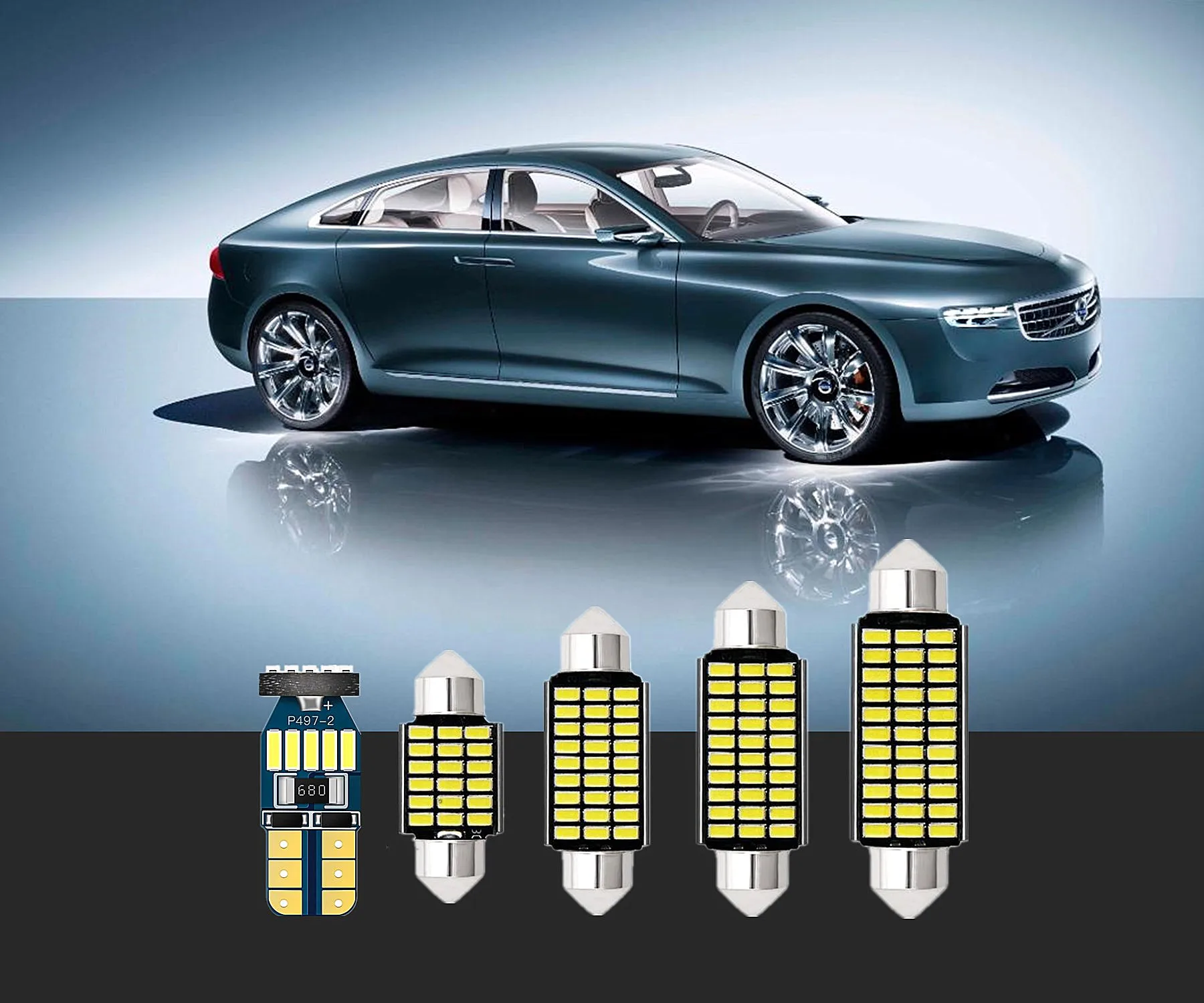 

6 шт., белые светодиодные лампы для перчаток carDome Map T10 и 36 для Volvo 9700 S40 S60 S80 V40 V50 V60 1992-2019