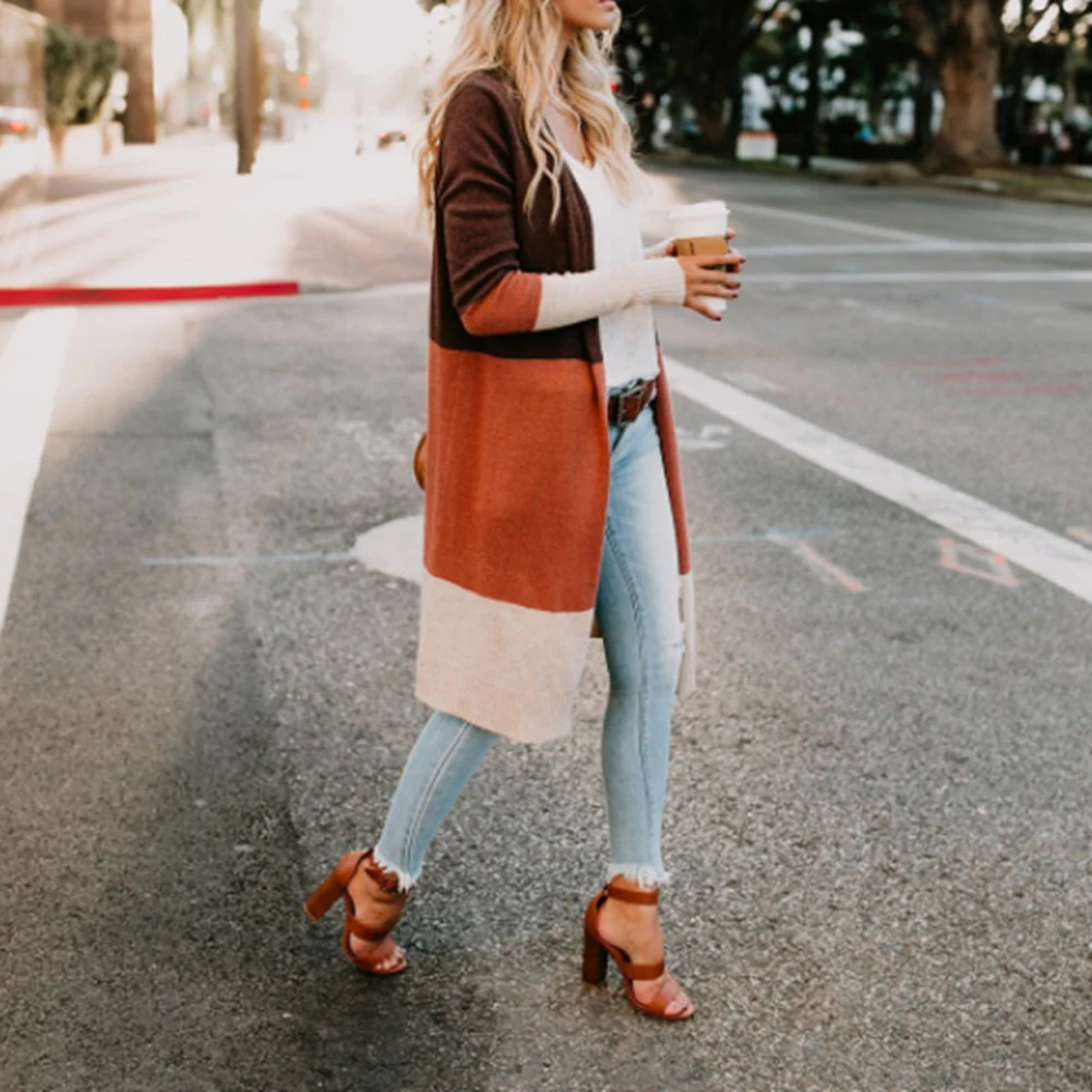 Женская верхняя одежда с длинным рукавом модное мягкое трикотажное пальто