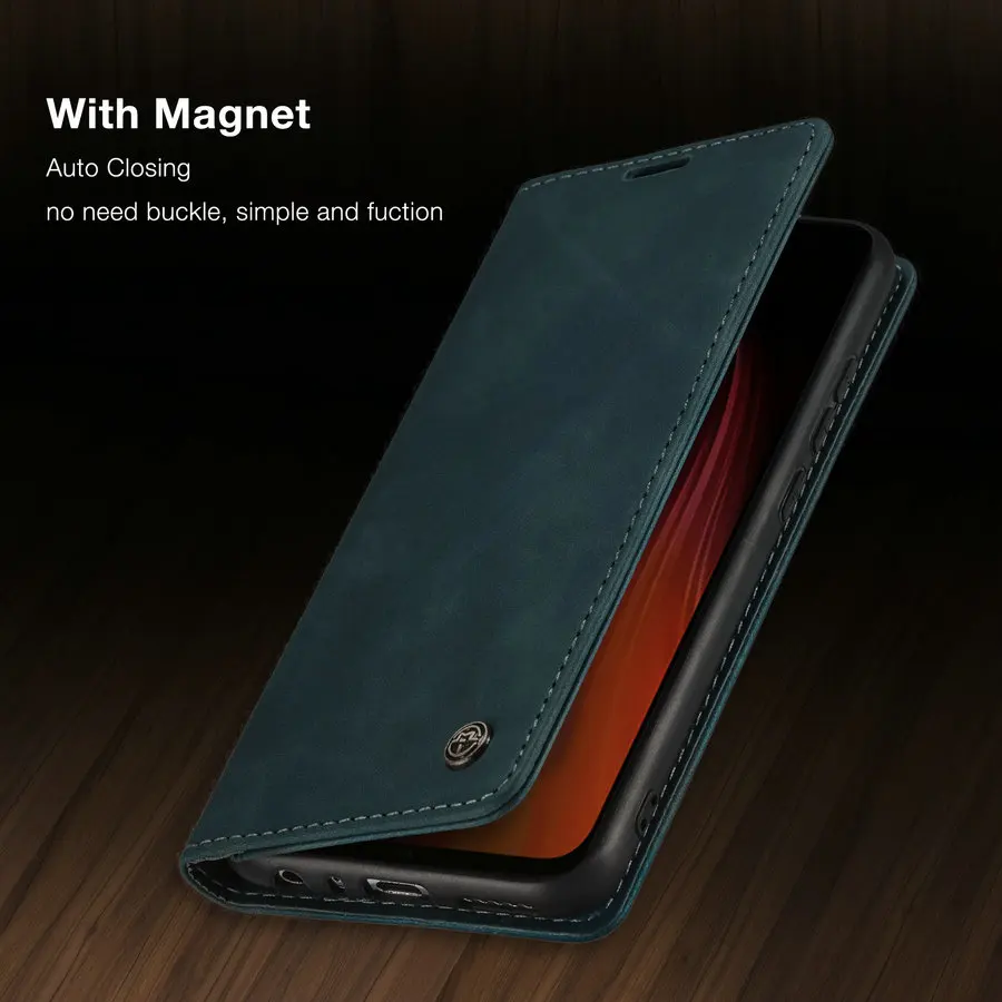 Чехол-Кошелек CaseMe для Redmi Note 8 кожаный флип-чехол с магнитной застежкой в стиле